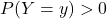 P(Y = y) > 0